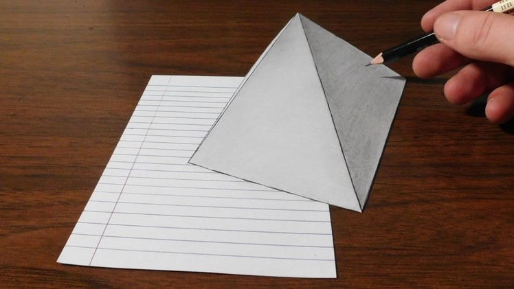 Drawing a Simple 3D Pyramid - Optical Illusion Trick Art