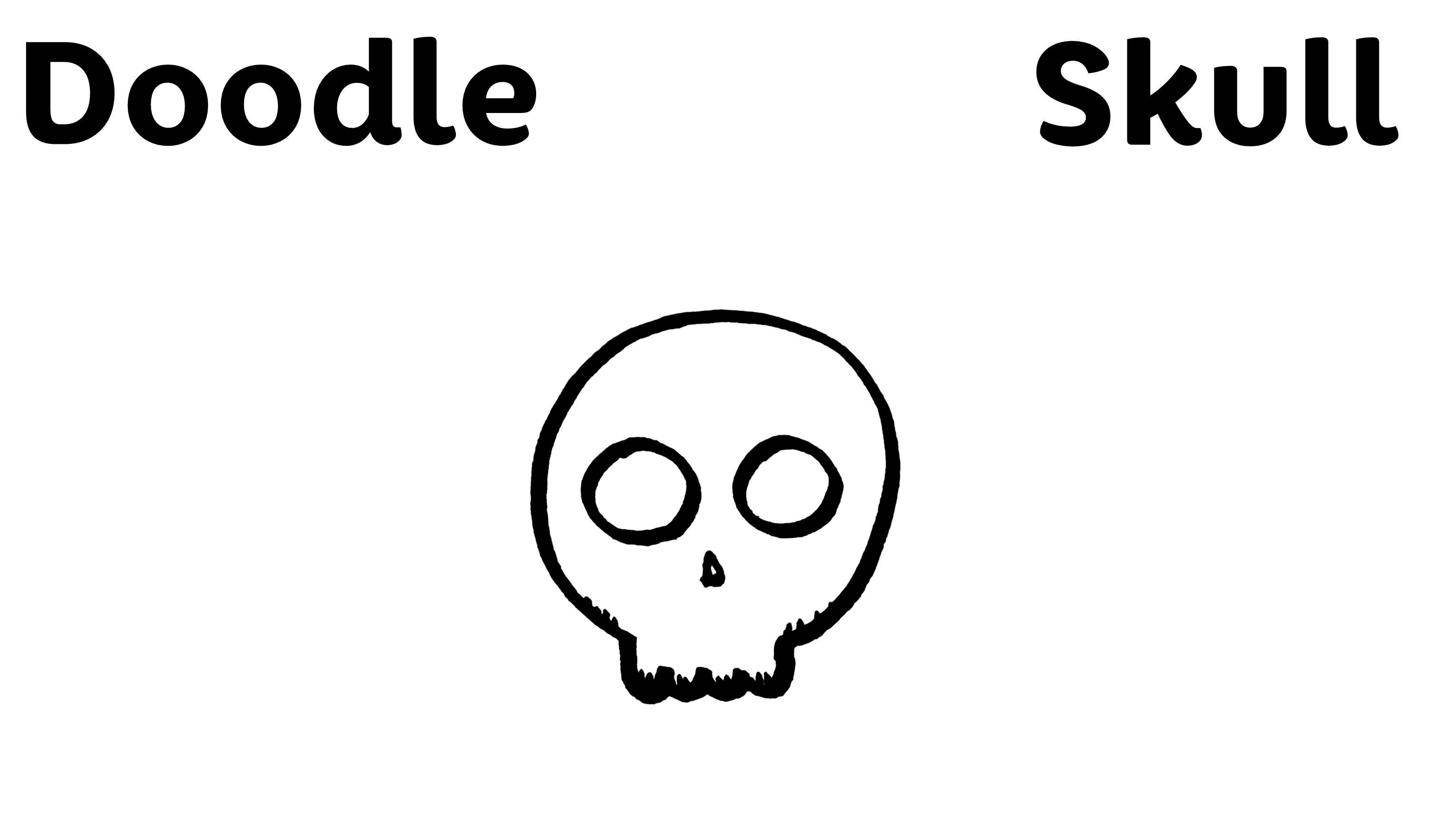 Easy Doodle Skull Halloween Step by Step Draw