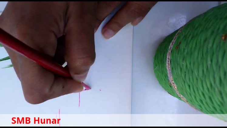 Fabric Painting-How To Make Simple Flower With Straight Strokes