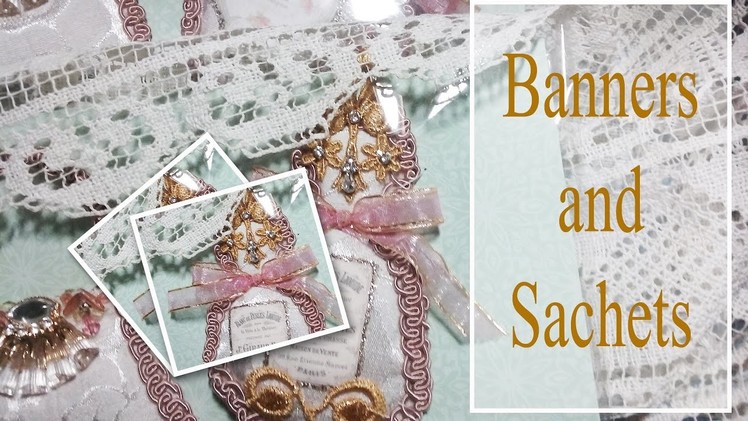 Fabric Perfume Bottle Sachets and a Simple Christmas Banner