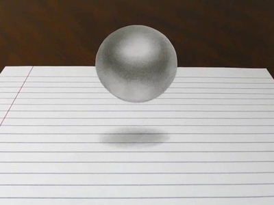 Floating Ball - 3D Trick Art on Line Paper