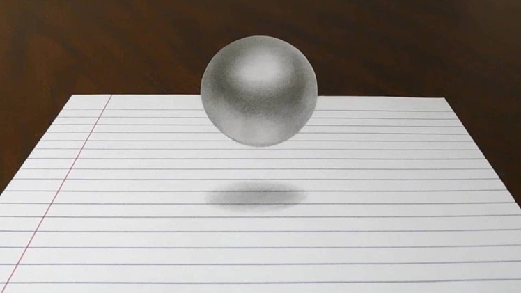 Floating Ball - 3D Trick Art on Line Paper