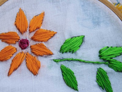 Flowers Design In Hand Embroidery  By SrujanaTV