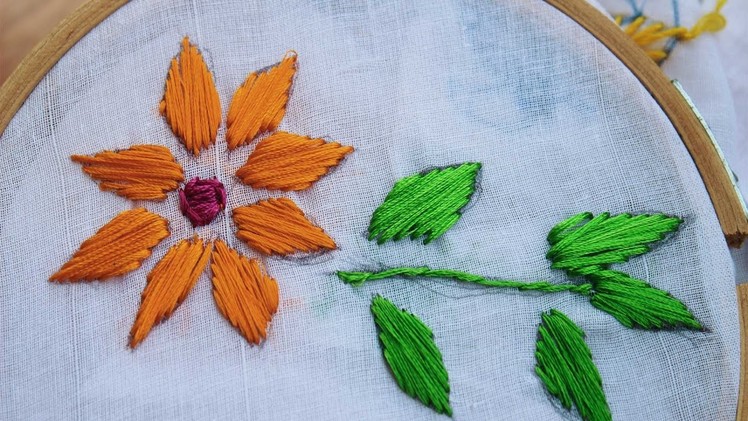 Flowers Design In Hand Embroidery  By SrujanaTV