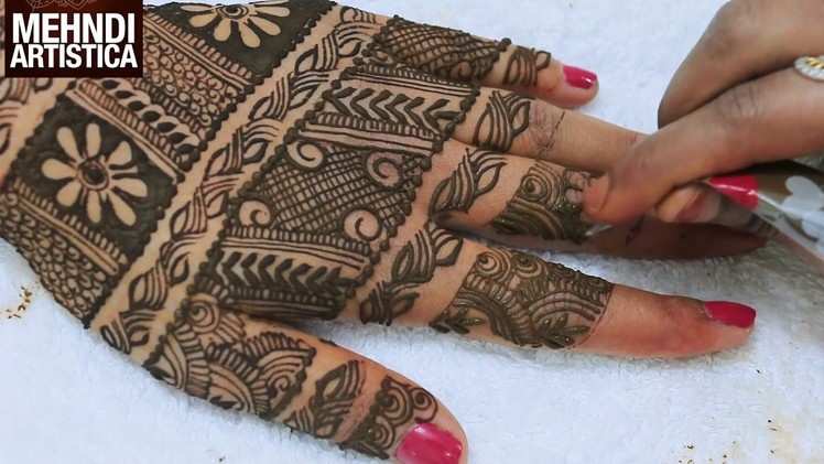 Full Hand Belt Style Beautiful Mehndi Designs For Hands:Tradional Mahndi Tutorial|MehndiArtistica