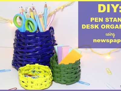 How to make Pen.Pencil holder using newspaper  | DIY : desk organiser