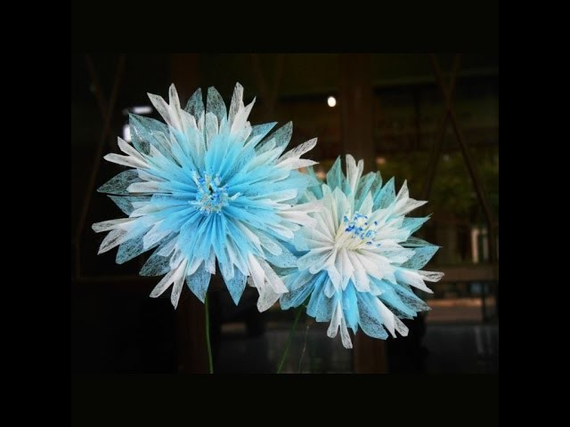How to make tissue paper flowers : snowflakes (slower version)