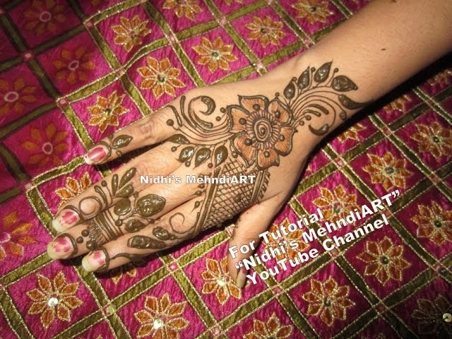 NEW Floral Arabic Mehndi Henna Design For Back Hands Tutorial