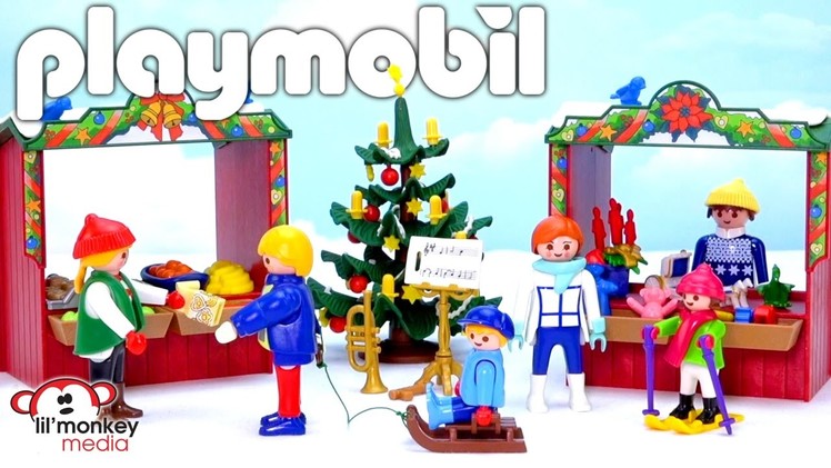 Playmobil Christmas Market! Family Fun in the Snow!