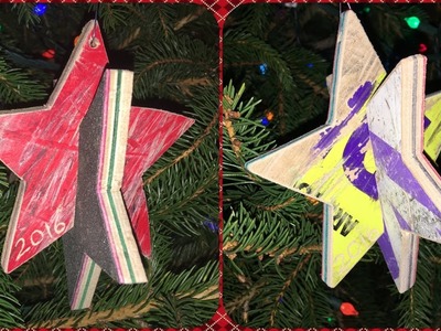 Recycled Skateboard Christmas Ornaments
