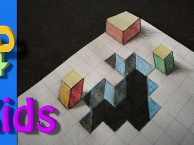 Very easy! How to draw 3D Cubic Holes in Paper # 30