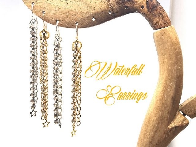Waterfall Chain Earrings Tutorial at The Bead Gallery