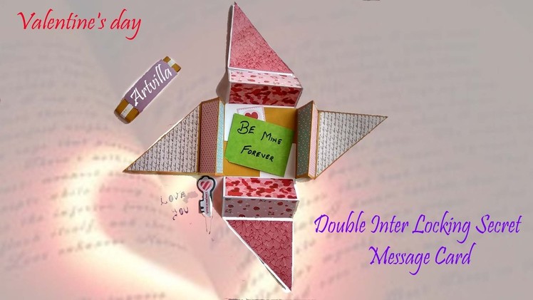 Double Inter Locking Secret Message Card | Valentine's day idea | DIY | Artvilla????