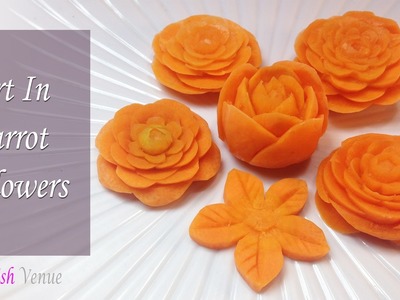 How To Make Jasmine Flower - Carrot Flower Carving Garnish