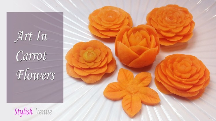 How To Make Jasmine Flower - Carrot Flower Carving Garnish