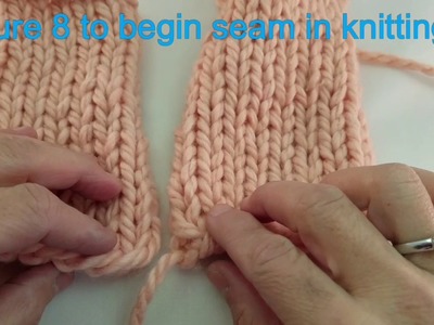 Seaming knitting starting with a figure 8.