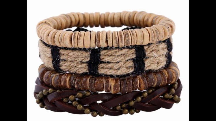 Vintage SimpleStyle Fashion Bracelets Set Coconut Beads Hemp Cord