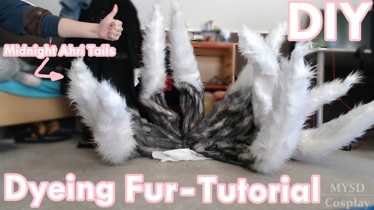 DIY  | Dyeing Fur Tutorial -  Ahri Tails | CHEAP & EASY & FAST