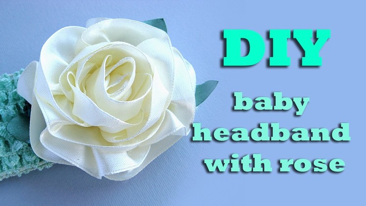 DIY headband for baby with rose.kanzashi