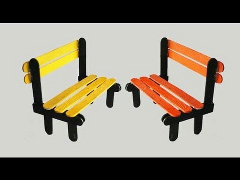 How To Make ice cream stick chair,
 Pop Stick Bench || easy craft, home decoration,