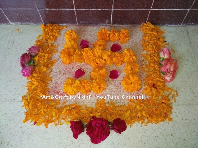 How to Make Saathiya Rangoli With Marigold Flowers & Rose Petals Tutorial  Rangoli for Beginners