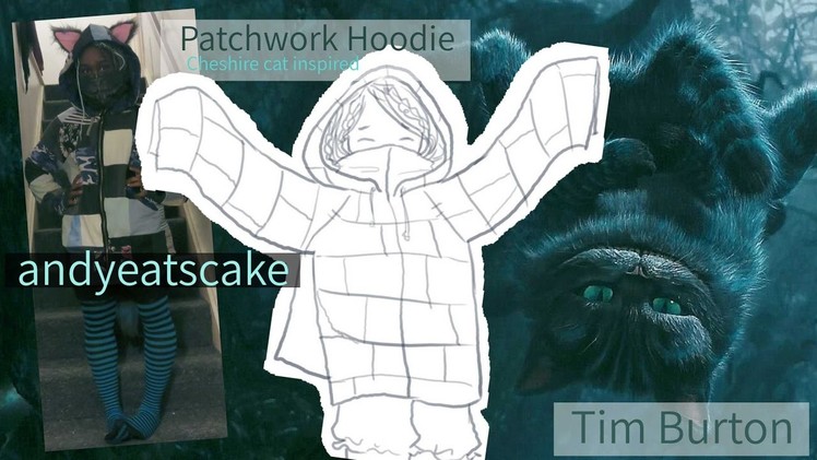 Patchwork Hoodie| Cheshire Cat Inspired