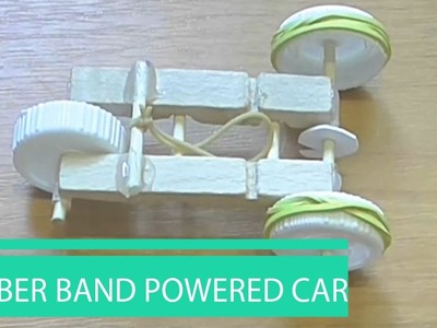 Rubber Band Powered Car.How to make.HOME CRAFT