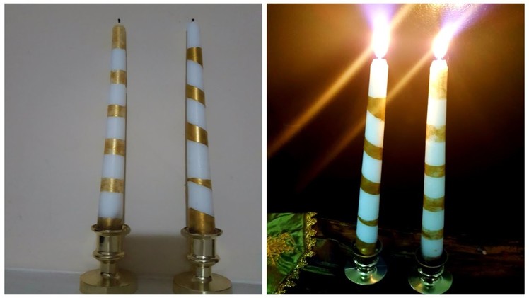 Candles got a bling makeover |Simple candle decoration DIY