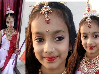 Child Makeup Tutorial DIY - Makeup for school function - Makeup for classical dance