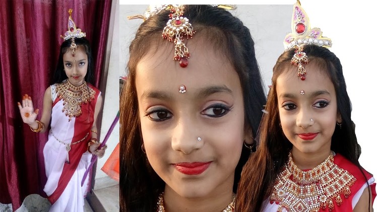 Child Makeup Tutorial DIY - Makeup for school function - Makeup for classical dance