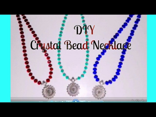 DIY crystal bead necklace | Pendant necklace tutorial for beginners | How to make simple necklace
