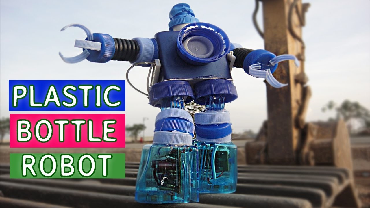 DIY Plastic Bottle Robot Toy for kids #3 , Backyard Crafts