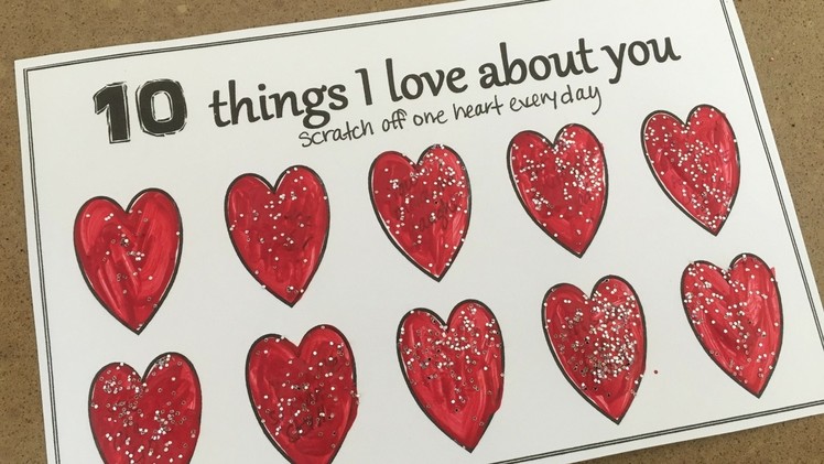 Diy Scratch Off Love Note Card - TEN Things I Love About You
