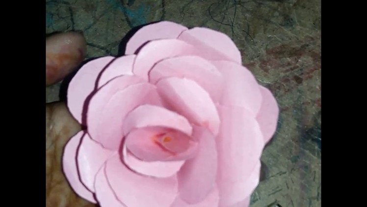 How to create paper cutting rose flower