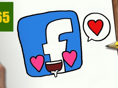 HOW TO DRAW A FACEBOOK LOGO IN LOVE CUTE, Easy step by step drawing lessons for kids