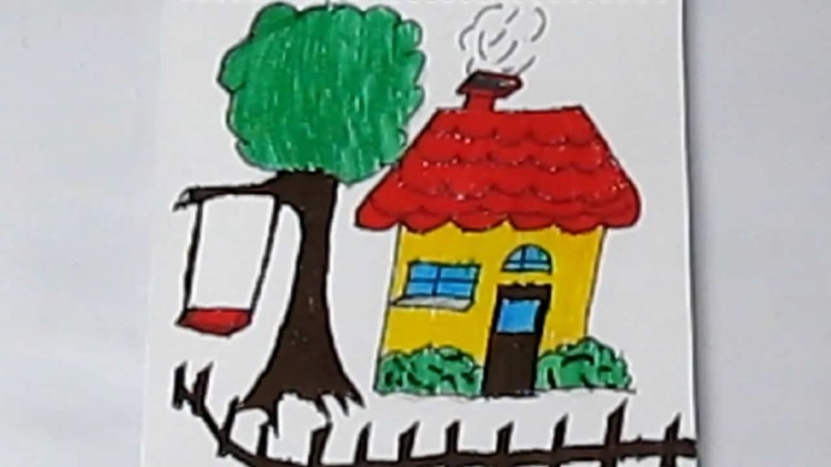 How To Draw a House - DIY Drawing and Coloring For Kids