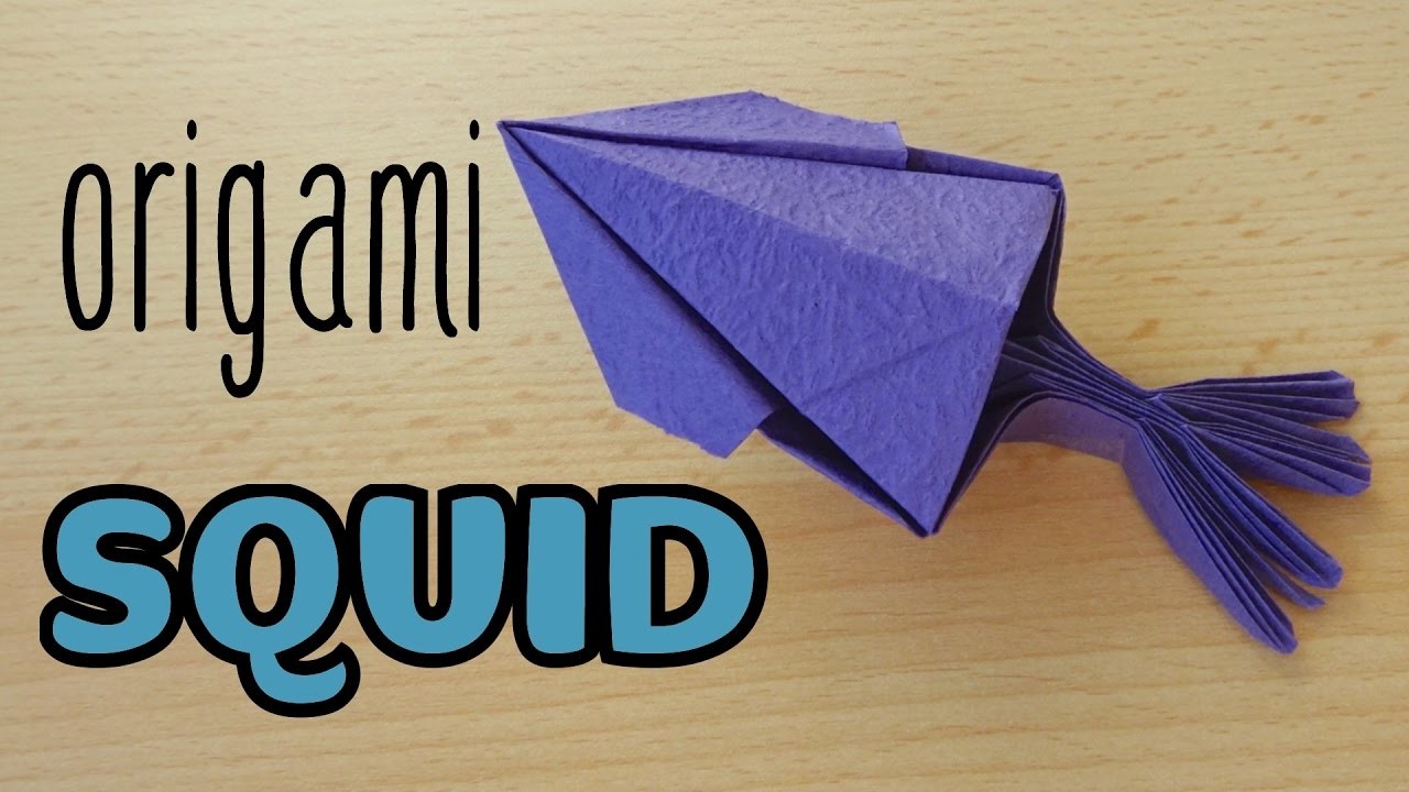 sticky note origami squid