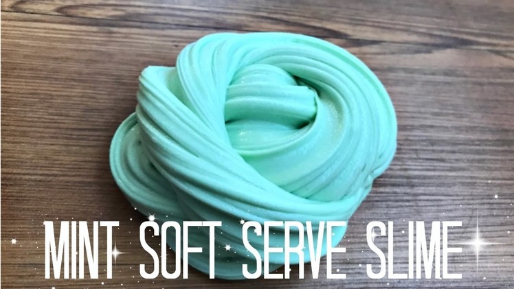 How to Make Mint Soft Serve Fluffy Stretchy Slime DIY!