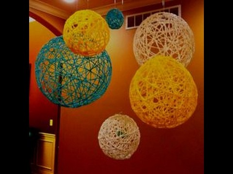 How to make yarn-string  balloon ,  DIY