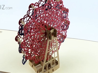 KAILIZ Vintage Ferris Wheel 3D Kirigami Pop-up Card