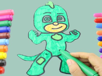 Pj masks coloring page - PJ Masks Christmas Coloring book Green Body