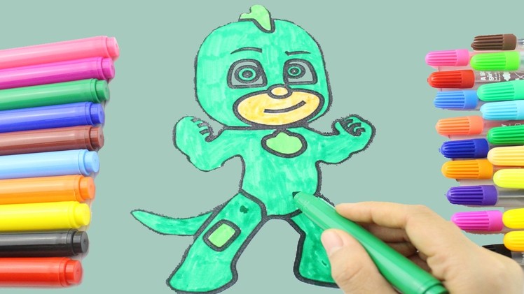 Pj masks coloring page - PJ Masks Christmas Coloring book Green Body