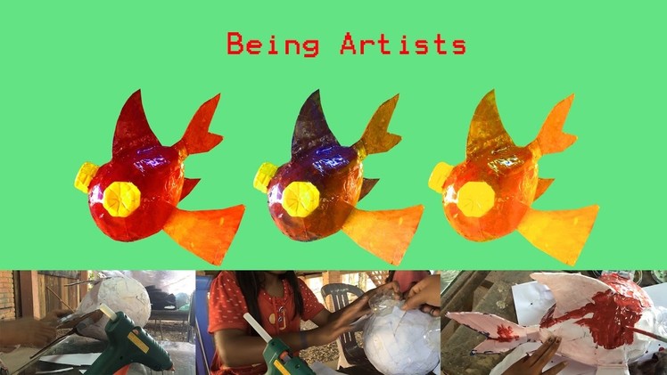 Creative Idea: Make a Wonderful Fish with Paper, Balloon, Water Bottles by kid Part 2.