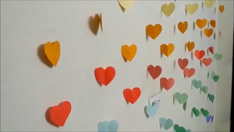 DIY -Hearts Wall-Room Decor || Make Paper Hearts|| Easy Paper Crafts