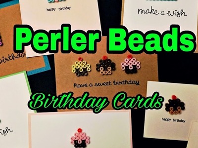 DIY How to make Perler Beads Birthday Cards with Lawn Fawn, Mama Elephant Stamps