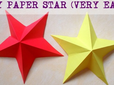 DIY Paper Craft: How to make simple & easy paper star in less than 5 minutes