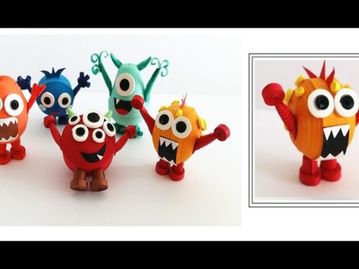 Egg Cute Monster Series 03 || 3D Quilling Learning Video