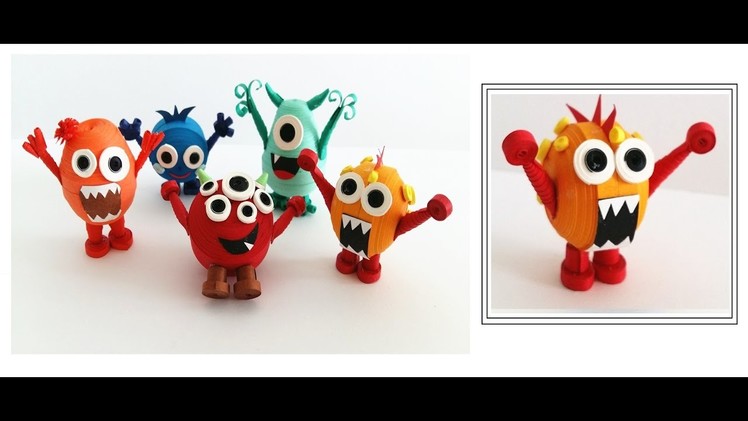 Egg Cute Monster Series 03 || 3D Quilling Learning Video