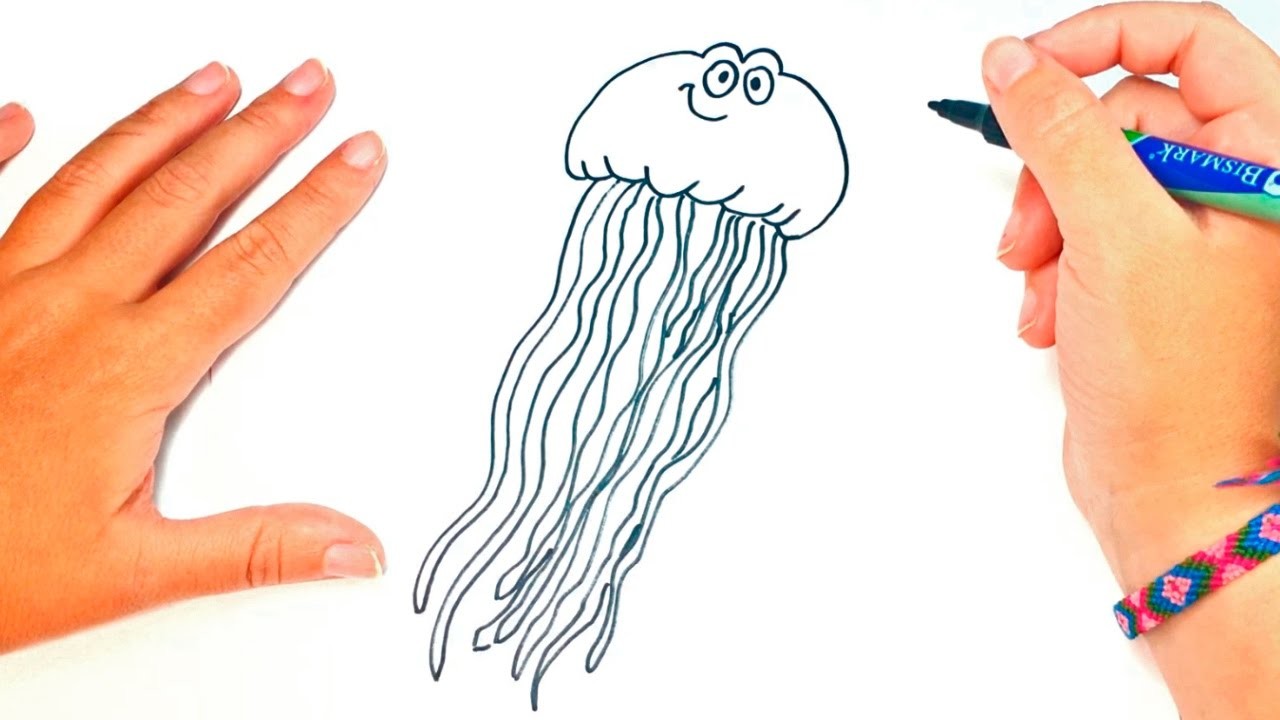 How to draw a Jellyfish, Jellyfish Easy Draw Tutorial