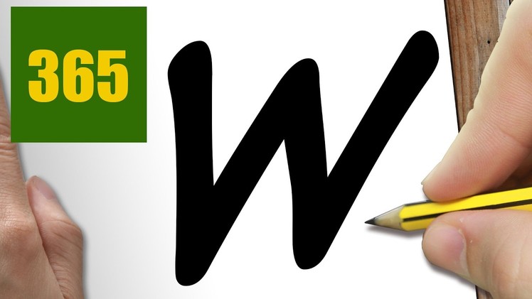 HOW TO DRAW USING THE LETTER “W” , Easy step by step drawing lessons for kids